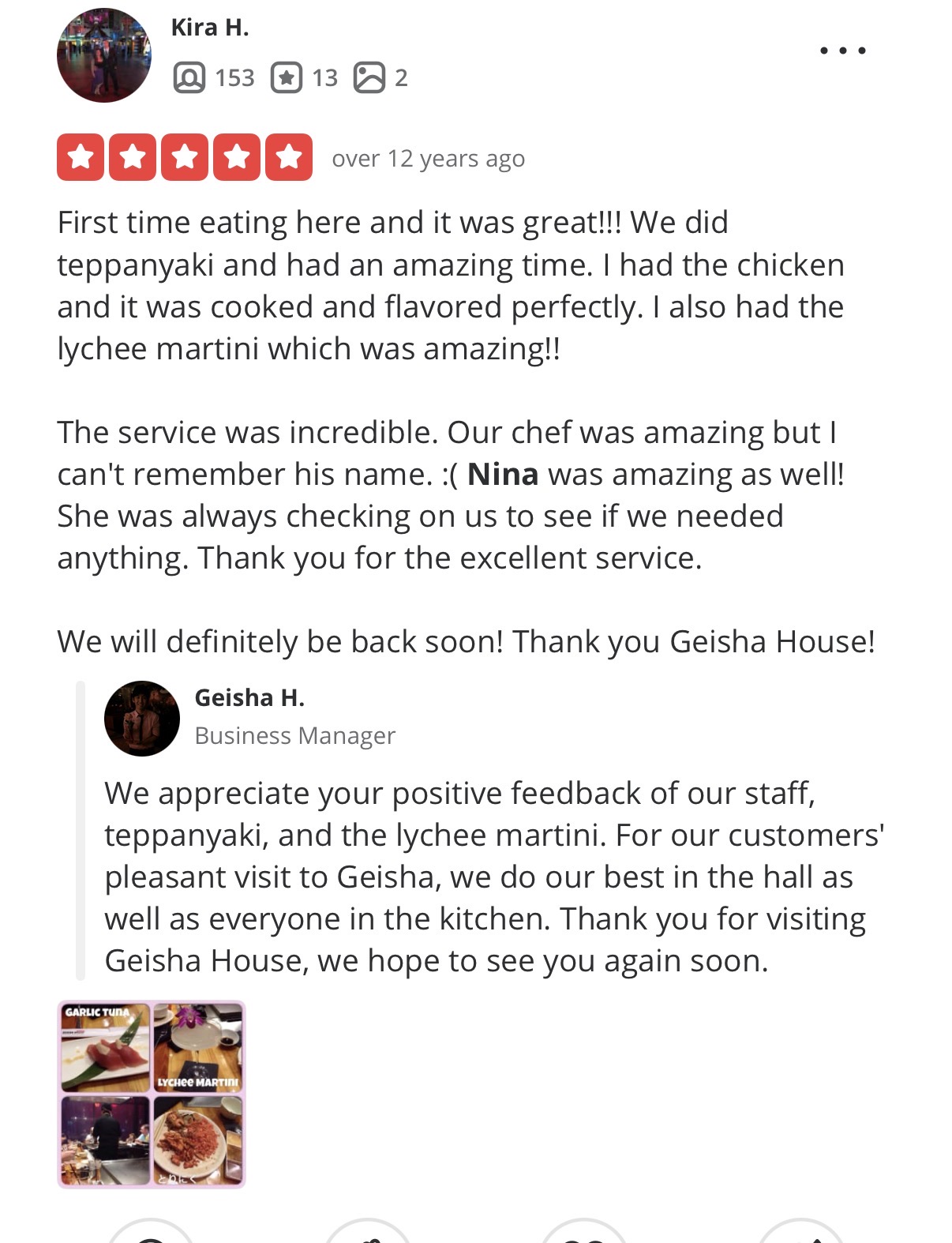 Original historical customer review by Kira M.